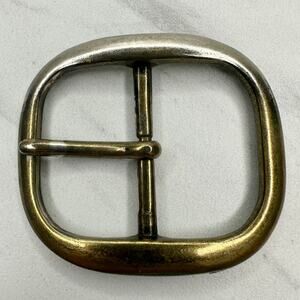 Gold Tone Simple Basic Belt Buckle Rounded Rectangle Frame ✨